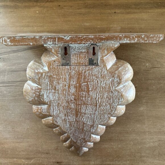 Pair of Carved Acanthus Leaf Solid Wood Wall Mounted Shelves Made in Indonesia - Picture 10 of 11